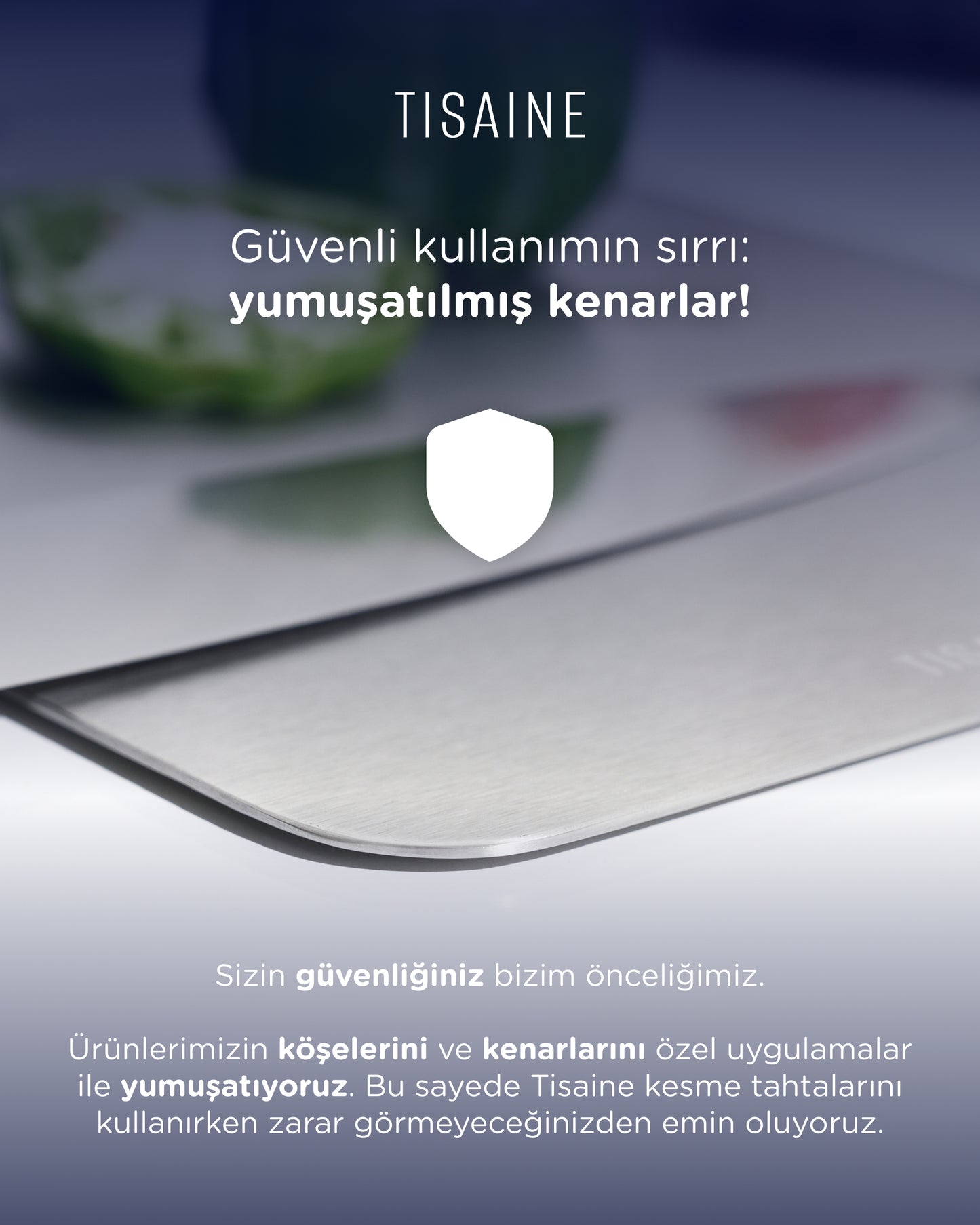 TISAINE Paslanmaz Çelik Kesme Tahtası