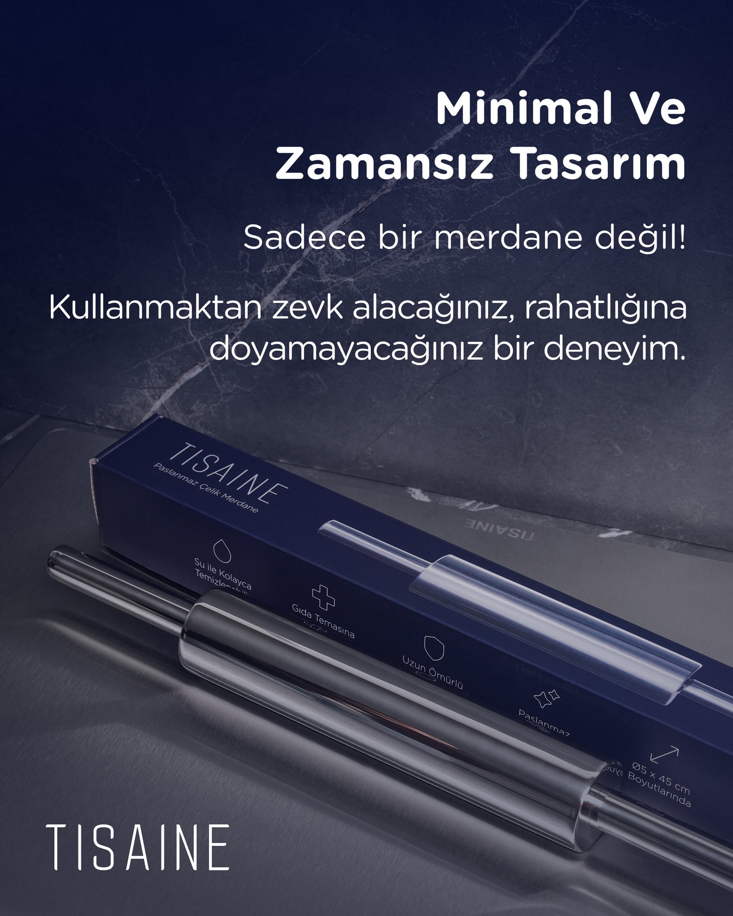 TISAINE Paslanmaz Çelik Merdane