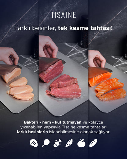 TISAINE Paslanmaz Çelik Kesme Tahtası