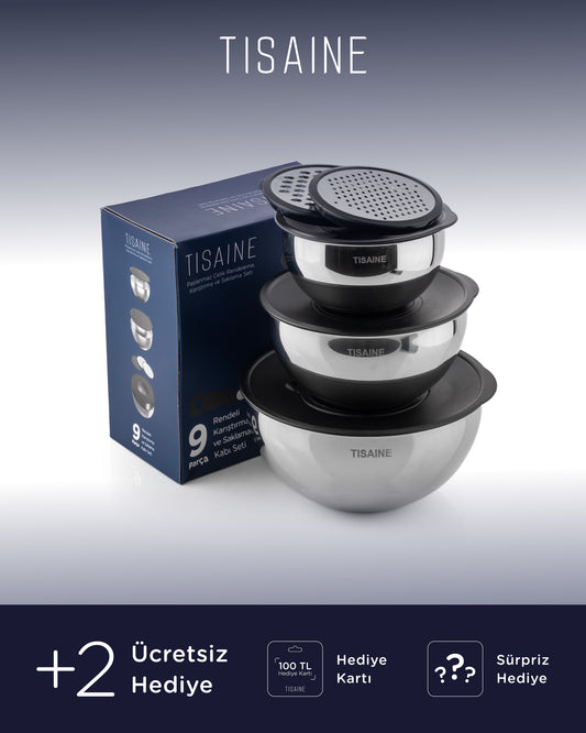 TISAINE 9 Parça Rendeleme, Saklama ve Karıştırma Seti