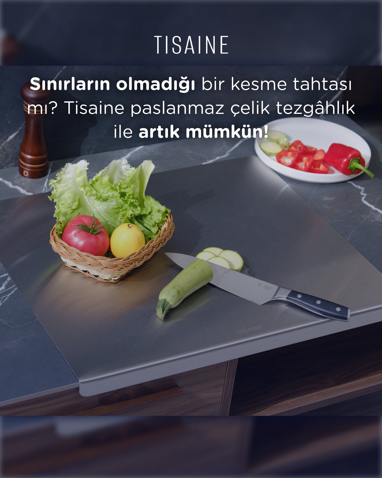 TISAINE Paslanmaz Çelik Tezgahlık