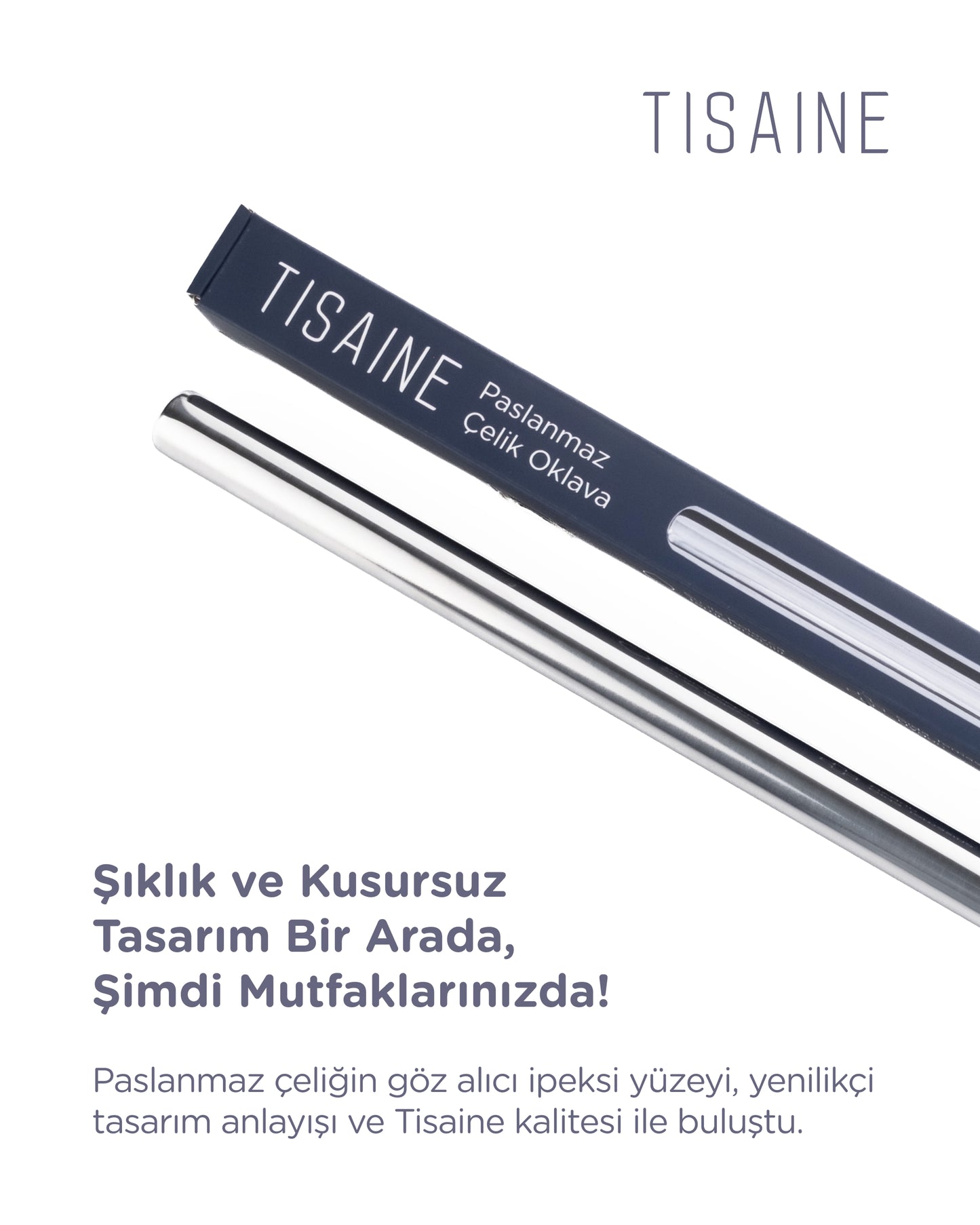 TISAINE Paslanmaz Çelik Oklava