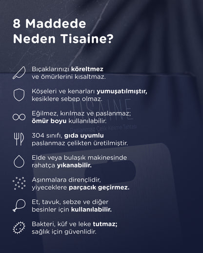 TISAINE Paslanmaz Çelik Kesme Tahtası