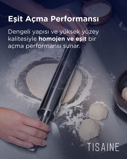 TISAINE Paslanmaz çelik tezgahlık ve merdane seti