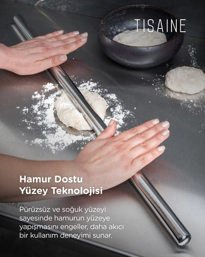 TISAINE Paslanmaz çelik tezgahlık ve oklava seti