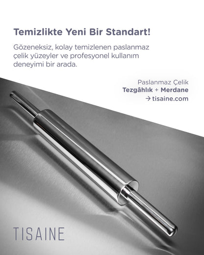 TISAINE Paslanmaz çelik tezgahlık ve merdane seti
