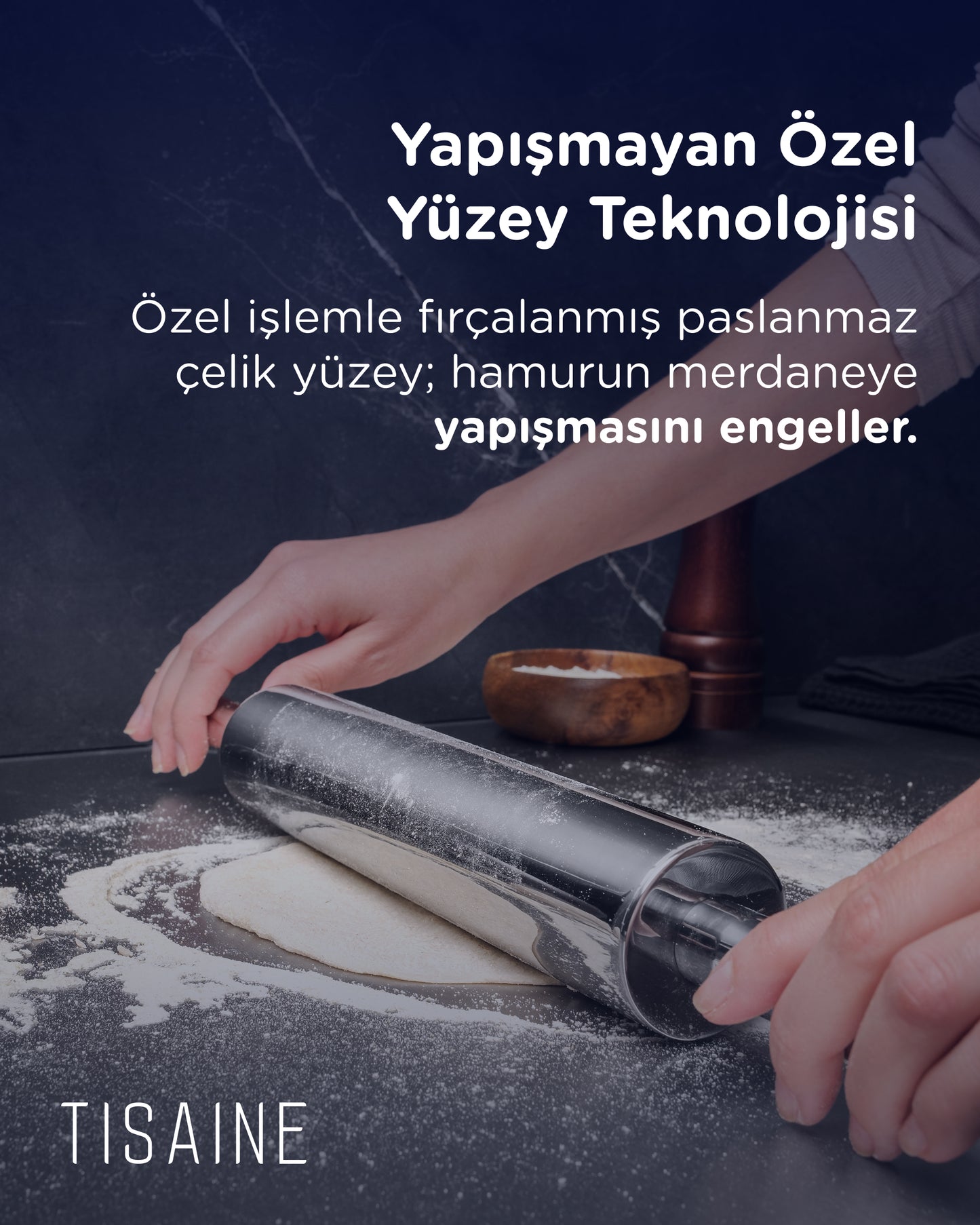 TISAINE Paslanmaz Çelik Merdane